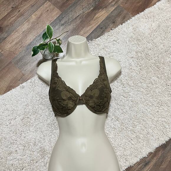 aerie Other - Aerie Size 32DD Green Lace Real Power Plunge Convertible Straps Underwire Bra